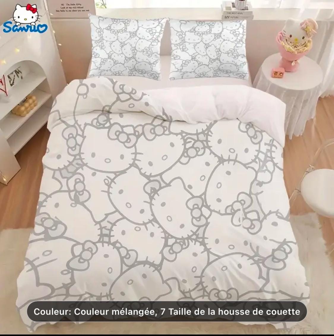 ensemble de housse de couette Sanrio Hello kitty 3 pièces